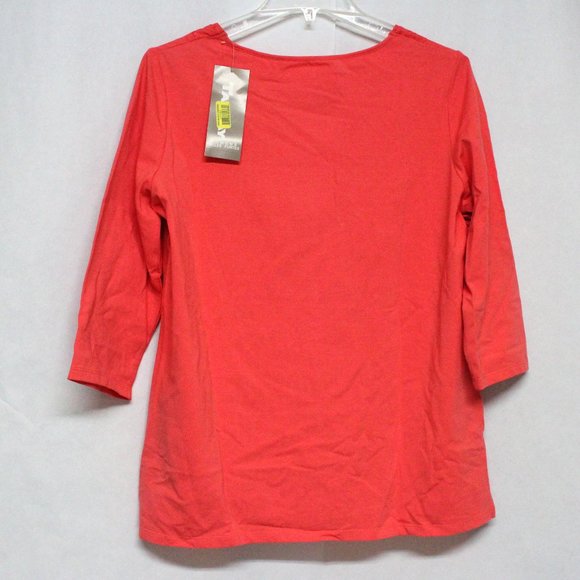 TanJay Papaya Color 1X Women's Pull Over Top - Picture 2 of 11
